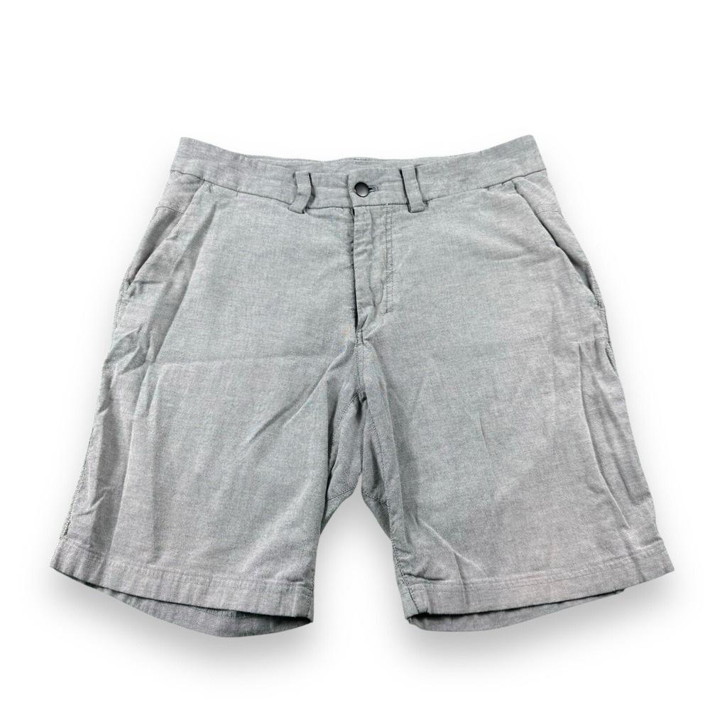 Lululemon Light Gray Woven Performance Mens Khaki Shorts Size 34 GUC